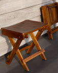 TROY TEAK WOOD STOOL